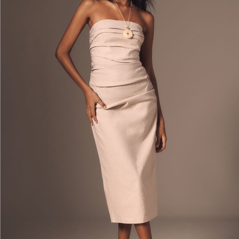 Anthropologie - The Soleil Slim Strapless Ruched Dress